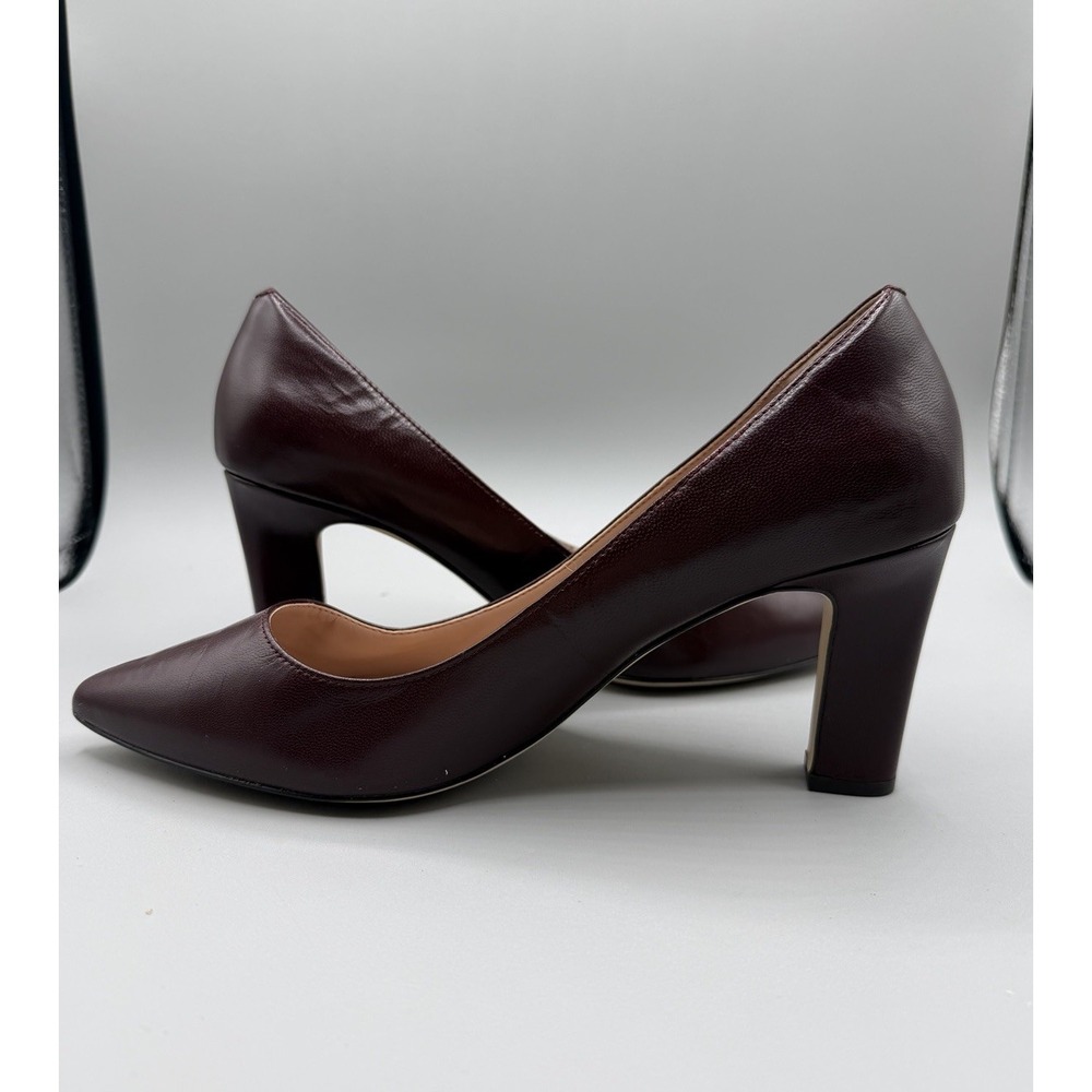 Cole Haan Size 9 B Mylah Heel Pump Madeira Brown Leather block Heels EUC